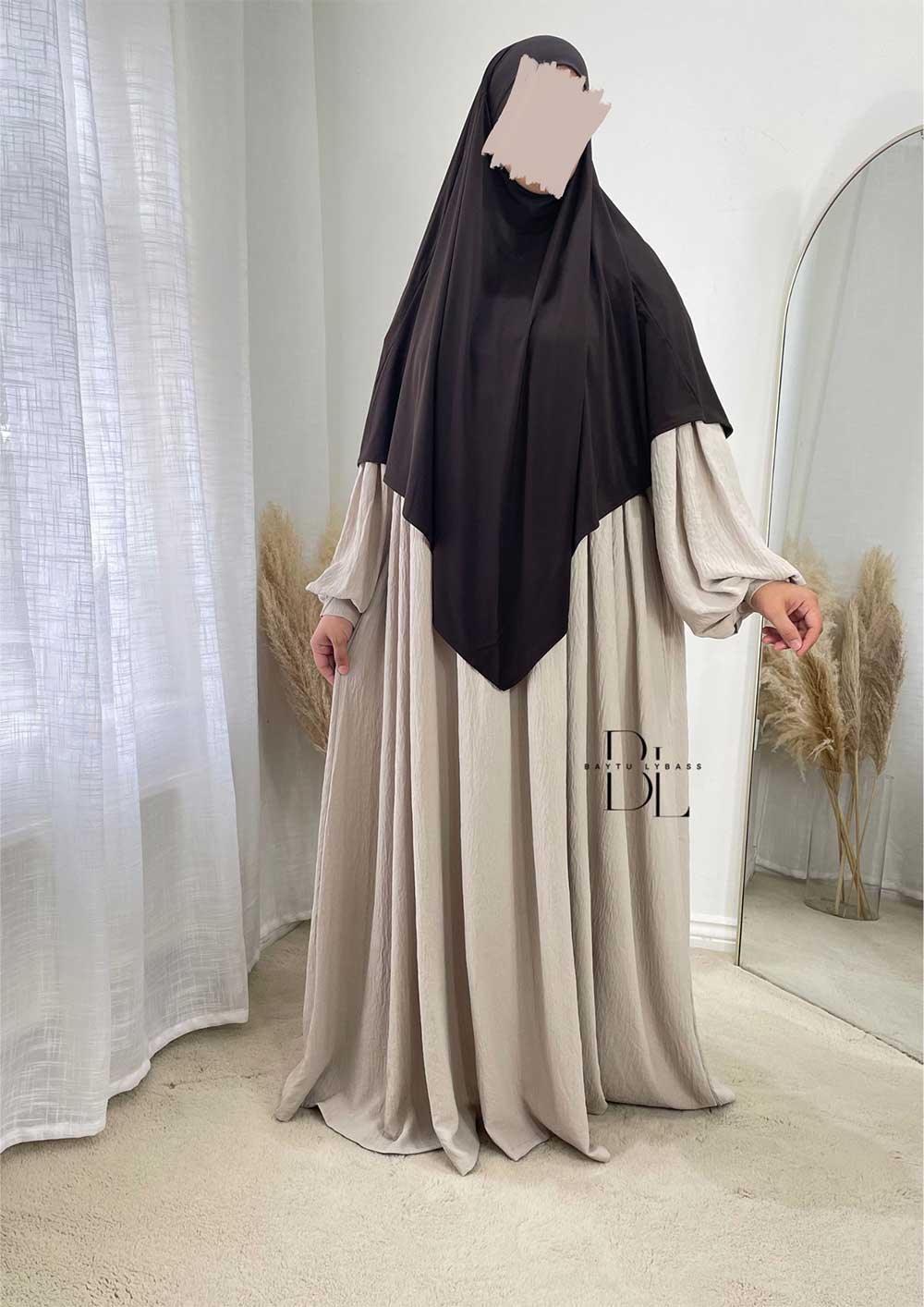 khimar-jersey-premium-marron-fonce-abaya-maya-creme-allaitement-jazz-baytu-lybass