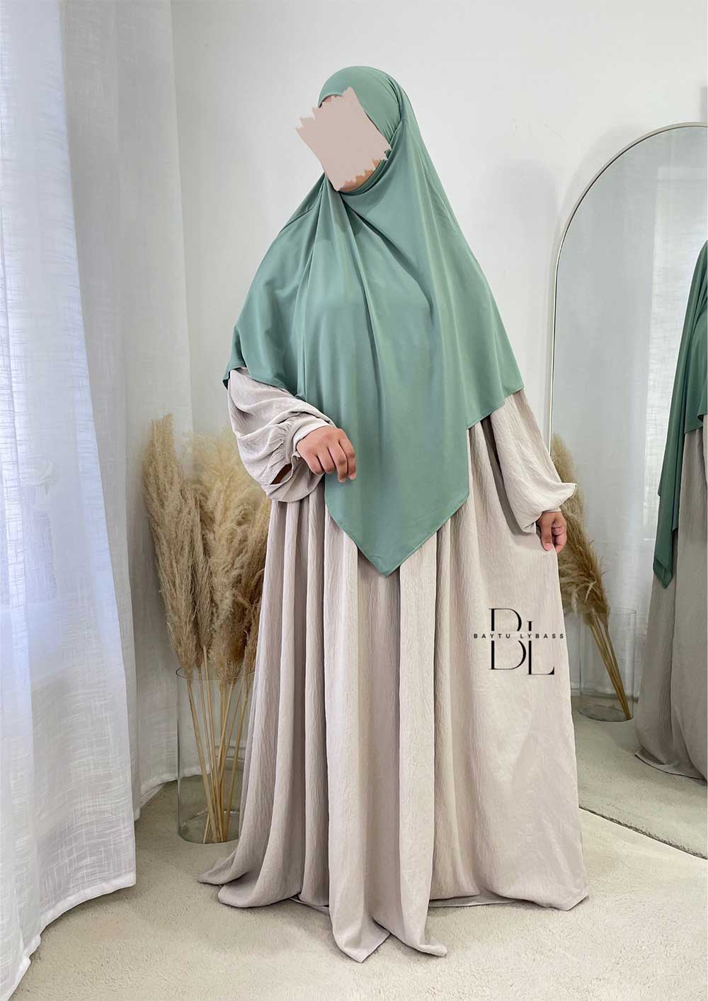 khimar-jersey-premium-vert-amande-abaya-maya-creme-allaitement-jazz-baytu-lybass