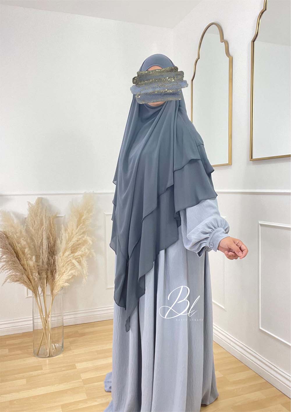 khimar-malikat-gris-3-voiles-mousseline-abaya-maya-gris-clair-jazz-baytu-lybass