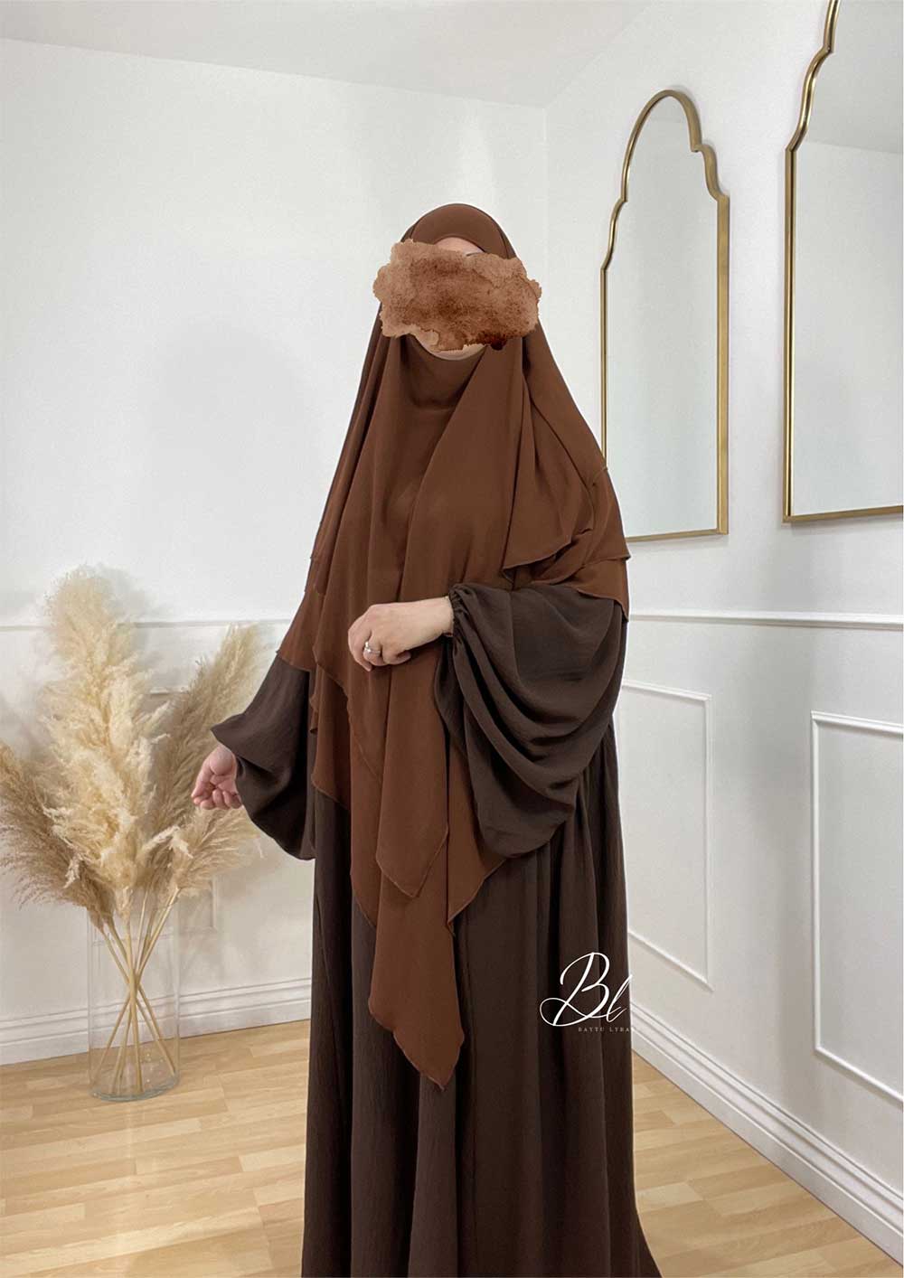 khimar-malikat-marron-clair-3-voiles-mousseline-abaya-maryam-marron-fonce-jaa-baytu-lybass-2