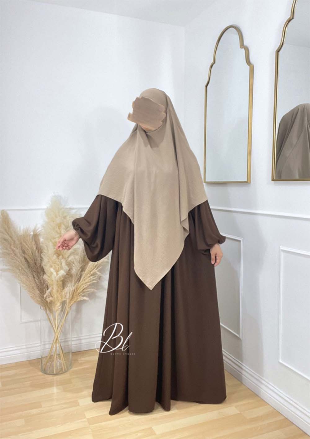 khimar-sayida-beige-2-voiles-jazz-abaya-maryam-jazz-marron-fonce-baytu-lybass-1