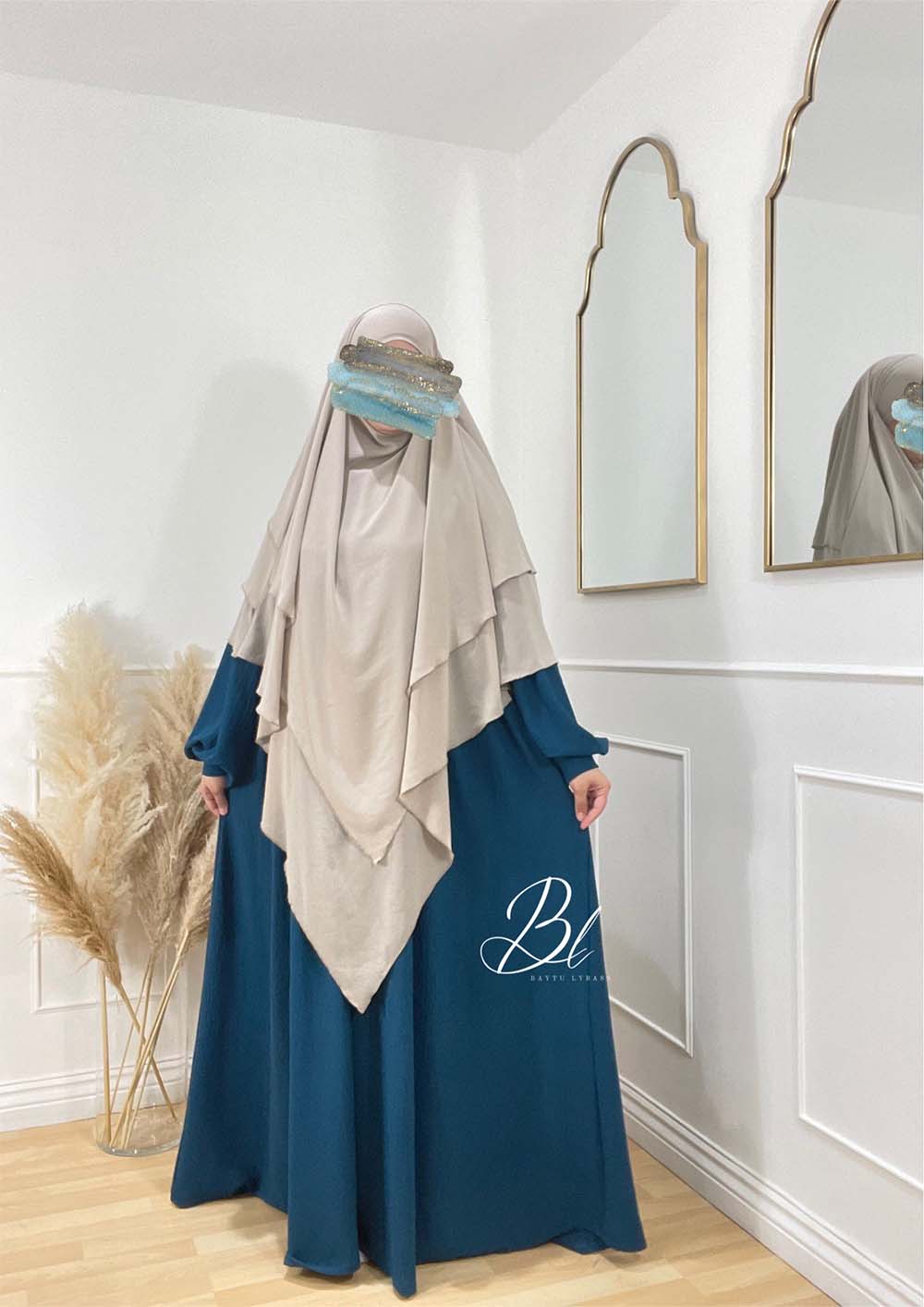khimat-malikat-3-voiles-nude-mousseline-abaya-maya-jazz-bleu-canard-baytu-lybass-3