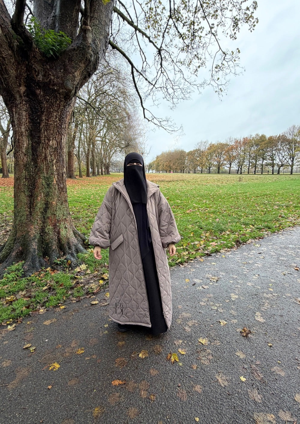 quilted-oversized winter-coat-baytu-lybass-taupe