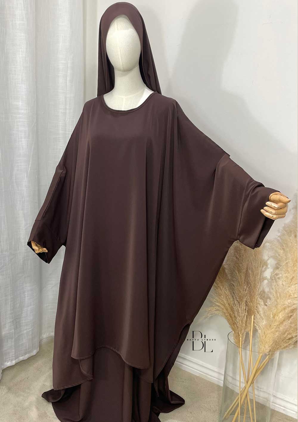 set-saoudien-soie-de-medine-marron-chocolat-3-pieces-baytu-lybass